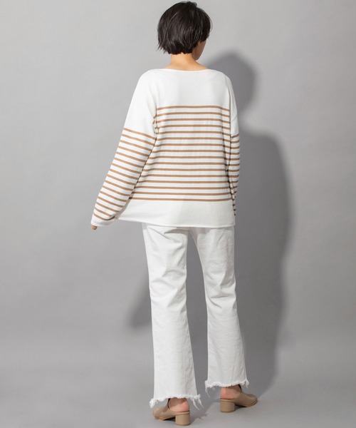 Munich（ミューニック）の「ソフトジャージボートネックプルオーバー（ニット/セーター・レディース・ブラック/ベージュ/レッド/グリーン・FREE）」の16枚目の写真