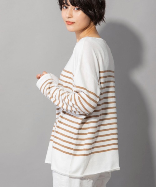 Munich（ミューニック）の「ソフトジャージボートネックプルオーバー（ニット/セーター・レディース・ブラック/ベージュ/レッド/グリーン・FREE）」の20枚目の写真