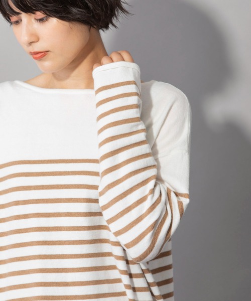 Munich（ミューニック）の「ソフトジャージボートネックプルオーバー（ニット/セーター・レディース・ブラック/ベージュ/レッド/グリーン・FREE）」の22枚目の写真