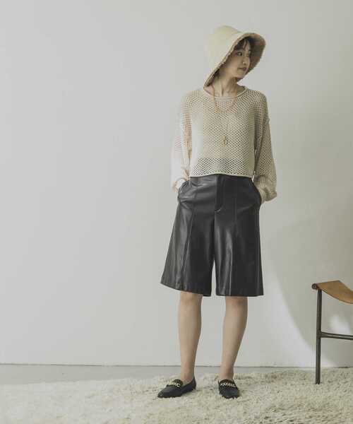 URBAN RESEARCH（アーバンリサーチ）の「メッシュニットプルオーバー（ニット/セーター・レディース・カーキ/ブラック/ベージュ系その他・FREE）」の8枚目の写真