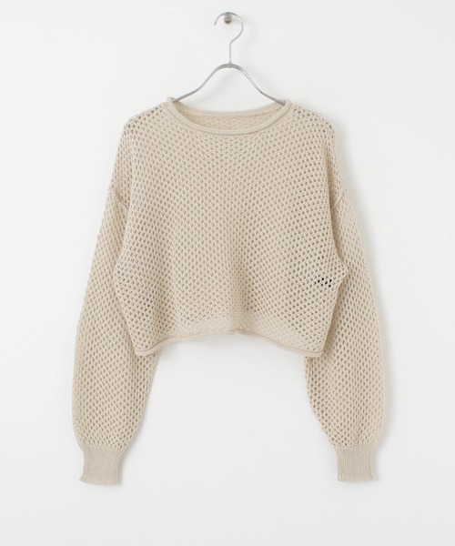 URBAN RESEARCH（アーバンリサーチ）の「メッシュニットプルオーバー（ニット/セーター・レディース・カーキ/ブラック/ベージュ系その他・FREE）」の14枚目の写真