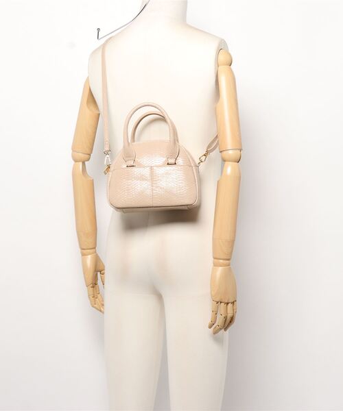 NATURAL BEAUTY BASIC（ナチュラルビューティーベーシック）の「リザードタイニーボストン（ショルダーバッグ・レディース・ベージュ/ブラウン・ﾌﾘ-）」の3枚目の写真