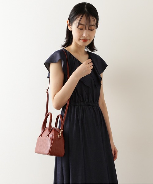 NATURAL BEAUTY BASIC（ナチュラルビューティーベーシック）の「リザードタイニーボストン（ショルダーバッグ・レディース・ベージュ/ブラウン・ﾌﾘ-）」の8枚目の写真