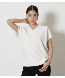 AZUL by moussy | LOOSE PANEL KNIT TOPS/ルーズパネルニットトップス(シャツワンピース)