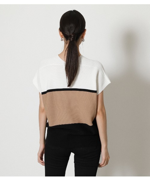 AZUL by moussy（アズールバイマウジー）の「LOOSE PANEL KNIT TOPS/ルーズパネルニットトップス（シャツワンピース・レディース・グリーン/ベージュ系その他/オフホワイト・FREE）」の21枚目の写真