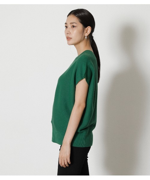 AZUL by moussy（アズールバイマウジー）の「LOOSE PANEL KNIT TOPS/ルーズパネルニットトップス（シャツワンピース・レディース・グリーン/ベージュ系その他/オフホワイト・FREE）」の22枚目の写真