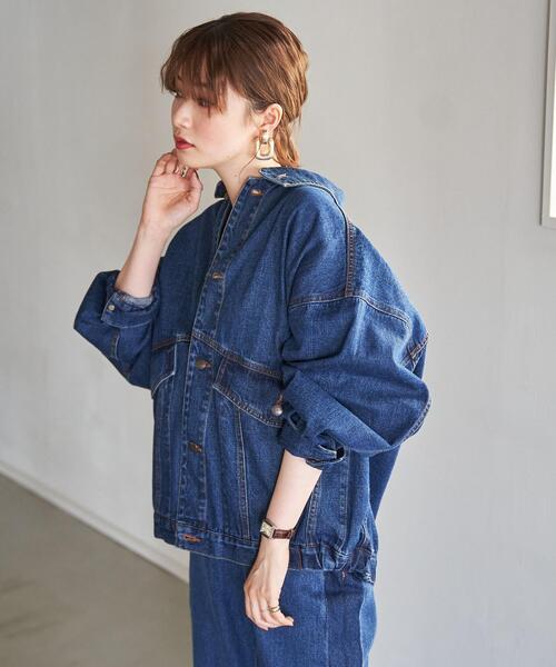 coen（コーエン）の「■プレミアムデニムコレクション■POPデニムジャケット（ネイビー）（デニムジャケット・レディース・ネイビー・FREE）」の7枚目の写真