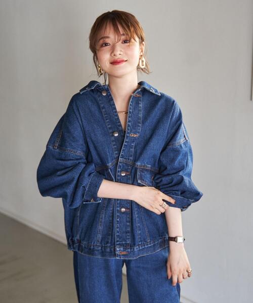 coen（コーエン）の「■プレミアムデニムコレクション■POPデニムジャケット（ネイビー）（デニムジャケット・レディース・ネイビー・FREE）」の12枚目の写真