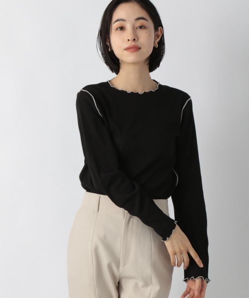 LOWRYS FARM(ローリーズファーム)の「メロータイトロングスリーブ 215879(Tシャツ/カットソー・レディース・ホワイト/ブラック/ブルー/アイボリー・FREE)」の11枚目の写真