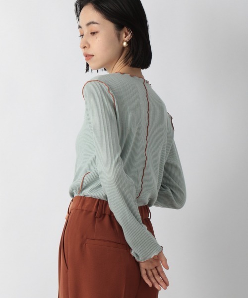 LOWRYS FARM(ローリーズファーム)の「メロータイトロングスリーブ 215879(Tシャツ/カットソー・レディース・ホワイト/ブラック/ブルー/アイボリー・FREE)」の14枚目の写真