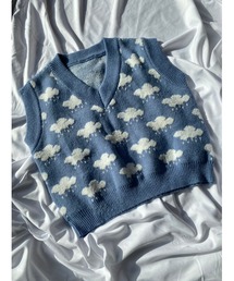 WC | クラウド柄ニットベスト(ベスト)