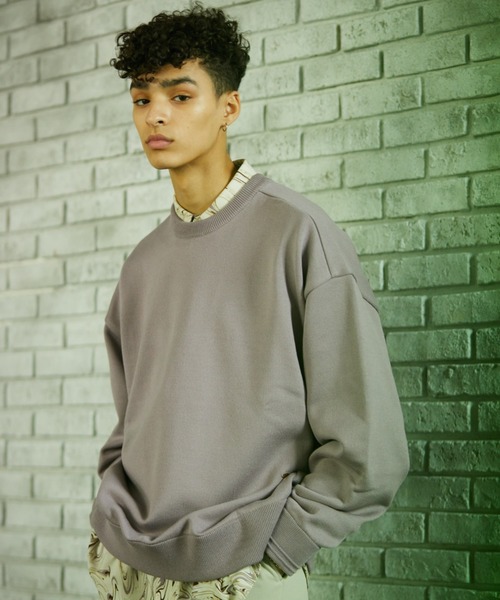 TAUPE（トープ）の「【TAUPE/トープ】 ニットソーヘビーウェイトクルースウェット（スウェット・メンズ・ダークグレー/ライトベージュ/パープル・2/3）」の8枚目の写真