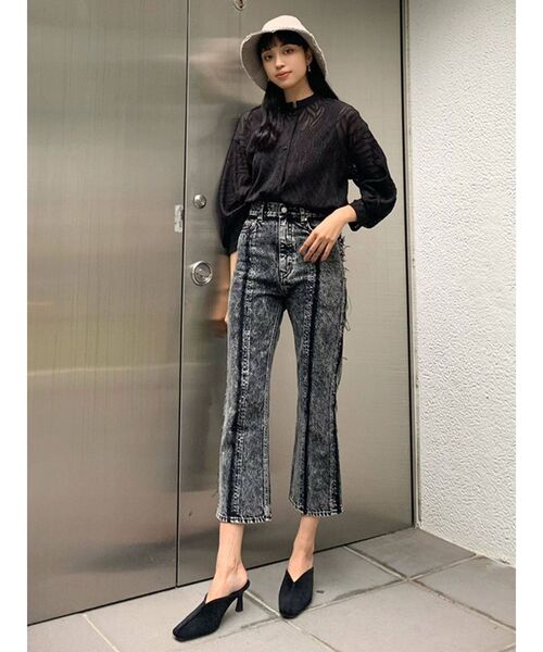 EMODA（エモダ）の「フリンジワイドバケットハット（ハット・レディース・ブラック/グレー・FREE）」の6枚目の写真