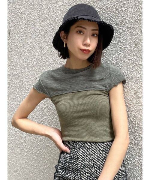 EMODA（エモダ）の「フリンジワイドバケットハット（ハット・レディース・ブラック/グレー・FREE）」の8枚目の写真