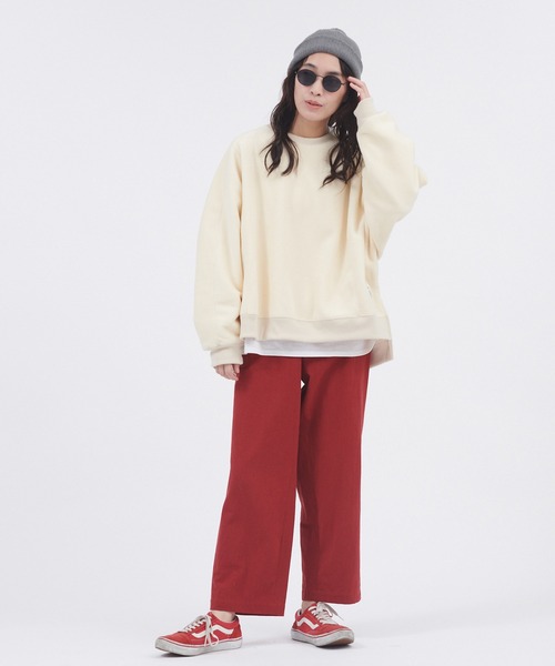 DISCUS ATHLETIC（ディスカス　アスレチック）の「DISCUS ATHLETIC/ディスカス アスレチック フリースパネル切替ビッグスウェット（スウェット・レディース・イエロー/ブラウン/チャコール/オフホワイト/オレンジ・M/L）」の17枚目の写真