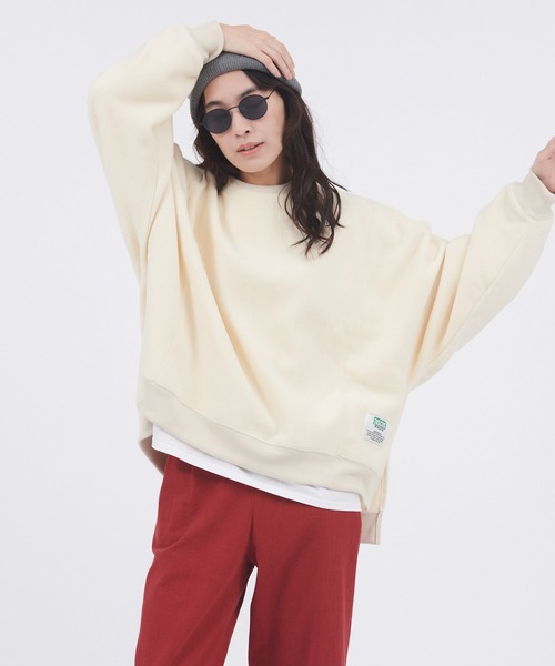 DISCUS ATHLETIC（ディスカス　アスレチック）の「DISCUS ATHLETIC/ディスカス アスレチック フリースパネル切替ビッグスウェット（スウェット・レディース・イエロー/ブラウン/チャコール/オフホワイト/オレンジ・M/L）」の21枚目の写真