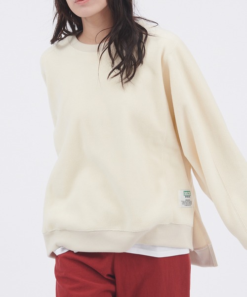DISCUS ATHLETIC（ディスカス　アスレチック）の「DISCUS ATHLETIC/ディスカス アスレチック フリースパネル切替ビッグスウェット（スウェット・レディース・イエロー/ブラウン/チャコール/オフホワイト/オレンジ・M/L）」の14枚目の写真