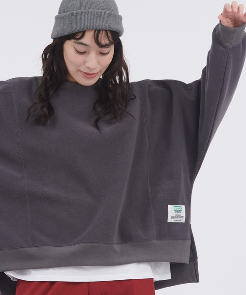 DISCUS ATHLETIC（ディスカス　アスレチック）の「DISCUS ATHLETIC/ディスカス アスレチック フリースパネル切替ビッグスウェット（スウェット・レディース・イエロー/ブラウン/チャコール/オフホワイト/オレンジ・M/L）」の6枚目の写真