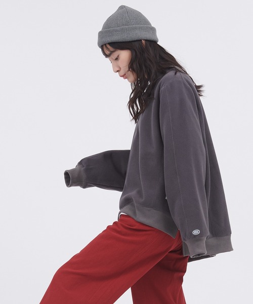 DISCUS ATHLETIC（ディスカス　アスレチック）の「DISCUS ATHLETIC/ディスカス アスレチック フリースパネル切替ビッグスウェット（スウェット・レディース・イエロー/ブラウン/チャコール/オフホワイト/オレンジ・M/L）」の12枚目の写真