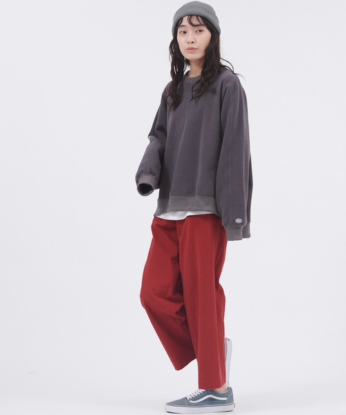 DISCUS ATHLETIC（ディスカス　アスレチック）の「DISCUS ATHLETIC/ディスカス アスレチック フリースパネル切替ビッグスウェット（スウェット・レディース・イエロー/ブラウン/チャコール/オフホワイト/オレンジ・M/L）」の9枚目の写真