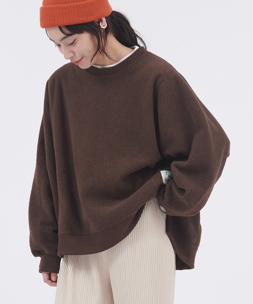 DISCUS ATHLETIC（ディスカス　アスレチック）の「DISCUS ATHLETIC/ディスカス アスレチック フリースパネル切替ビッグスウェット（スウェット・レディース・イエロー/ブラウン/チャコール/オフホワイト/オレンジ・M/L）」の19枚目の写真