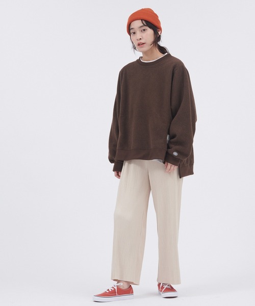 DISCUS ATHLETIC（ディスカス　アスレチック）の「DISCUS ATHLETIC/ディスカス アスレチック フリースパネル切替ビッグスウェット（スウェット・レディース・イエロー/ブラウン/チャコール/オフホワイト/オレンジ・M/L）」の18枚目の写真