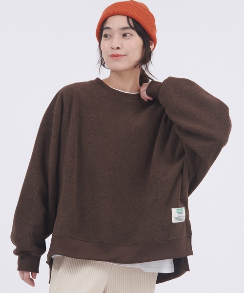 DISCUS ATHLETIC（ディスカス　アスレチック）の「DISCUS ATHLETIC/ディスカス アスレチック フリースパネル切替ビッグスウェット（スウェット・レディース・イエロー/ブラウン/チャコール/オフホワイト/オレンジ・M/L）」の7枚目の写真