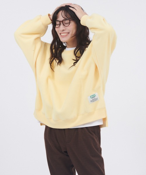 DISCUS ATHLETIC（ディスカス　アスレチック）の「DISCUS ATHLETIC/ディスカス アスレチック フリースパネル切替ビッグスウェット（スウェット・レディース・イエロー/ブラウン/チャコール/オフホワイト/オレンジ・M/L）」の15枚目の写真