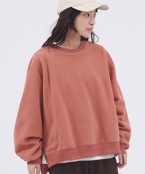 DISCUS ATHLETIC（ディスカス　アスレチック）の「DISCUS ATHLETIC/ディスカス アスレチック フリースパネル切替ビッグスウェット（スウェット・レディース・イエロー/ブラウン/チャコール/オフホワイト/オレンジ・M/L）」の13枚目の写真