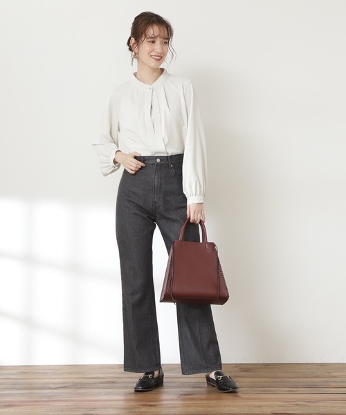 N.（N. Natural Beauty Basic）（エヌエヌナチュラルビューティーベーシック）の「かがりステッチトートバッグ（トートバッグ・レディース・ベージュ/ブラウン・ﾌﾘ-）」の17枚目の写真