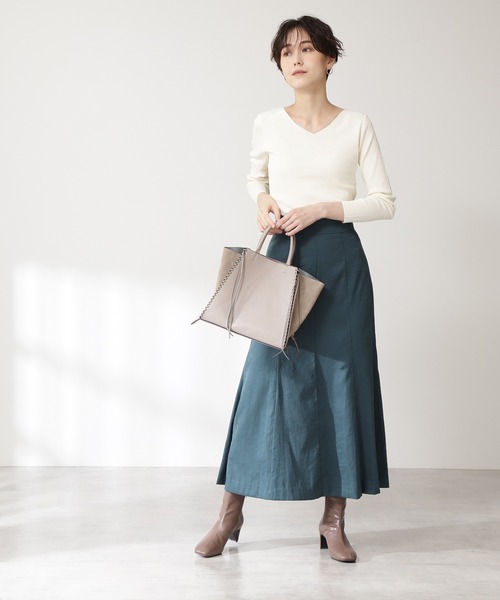 N.（N. Natural Beauty Basic）（エヌエヌナチュラルビューティーベーシック）の「かがりステッチトートバッグ（トートバッグ・レディース・ベージュ/ブラウン・ﾌﾘ-）」の19枚目の写真