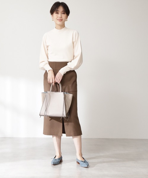 N.（N. Natural Beauty Basic）（エヌエヌナチュラルビューティーベーシック）の「かがりステッチトートバッグ（トートバッグ・レディース・ベージュ/ブラウン・ﾌﾘ-）」の21枚目の写真