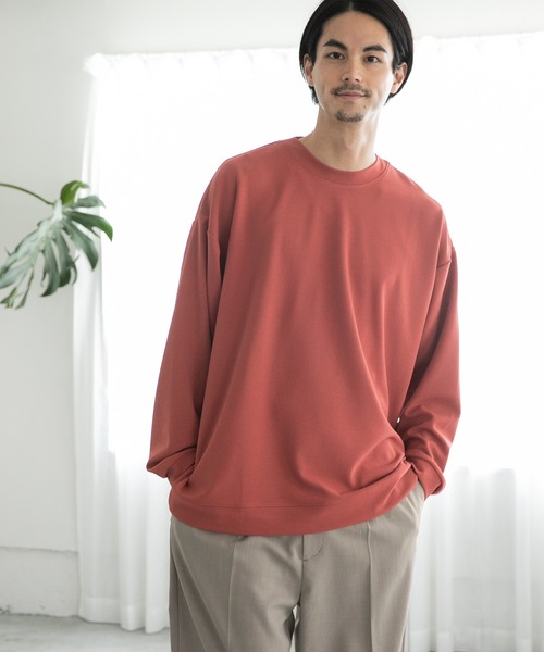 niko and...（ニコアンド）の「脇スリットロンＴ（Tシャツ/カットソー・メンズ・オレンジ/ベージュ/ネイビー/グレー・MEDIUM/LARGE）」の4枚目の写真