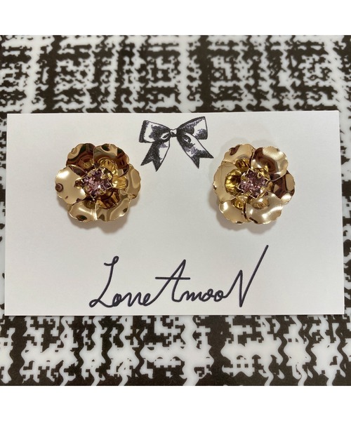 tone(トーン)の「【LoveAmooN】lightamethyst flower(MA)(ピアス(両耳用)・レディース・ゴールド・FREE)」の1枚目の写真