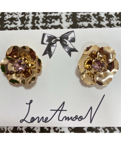 tone(トーン)の「【LoveAmooN】lightamethyst flower(MA)(ピアス(両耳用)・レディース・ゴールド・FREE)」の5枚目の写真