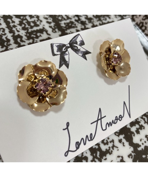 tone(トーン)の「【LoveAmooN】lightamethyst flower(MA)(ピアス(両耳用)・レディース・ゴールド・FREE)」の6枚目の写真