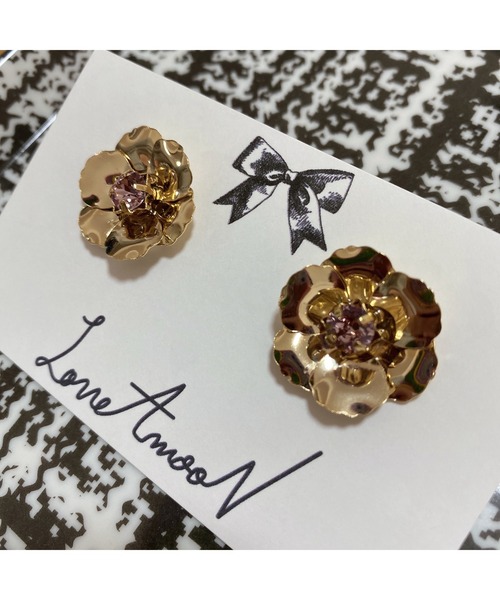 tone(トーン)の「【LoveAmooN】lightamethyst flower(MA)(ピアス(両耳用)・レディース・ゴールド・FREE)」の3枚目の写真