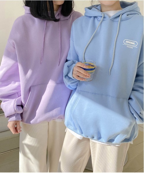 SONA（ソナ）の「SONYUNARA ORIGINALポイントフードパーカー（パーカー・レディース・スカイブルー/ブラック/ピンク/ライトグリーン/アイボリー/ライトパープル・FREE）」の16枚目の写真