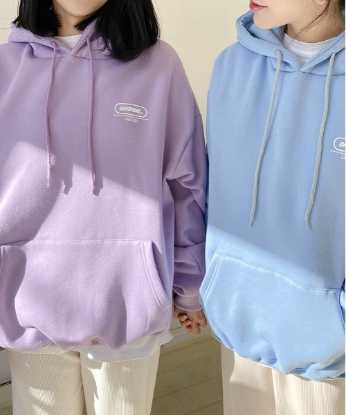 SONA（ソナ）の「SONYUNARA ORIGINALポイントフードパーカー（パーカー・レディース・スカイブルー/ブラック/ピンク/ライトグリーン/アイボリー/ライトパープル・FREE）」の19枚目の写真