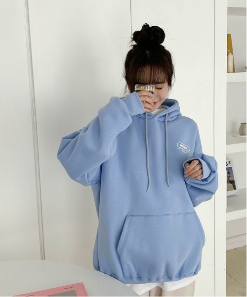 SONA（ソナ）の「SONYUNARA ORIGINALポイントフードパーカー（パーカー・レディース・スカイブルー/ブラック/ピンク/ライトグリーン/アイボリー/ライトパープル・FREE）」の8枚目の写真