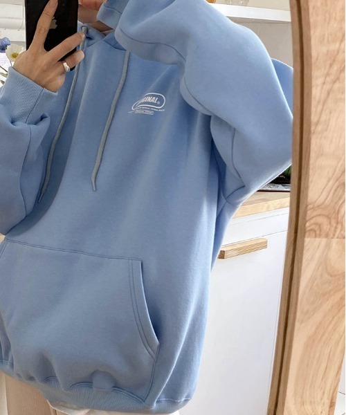 SONA（ソナ）の「SONYUNARA ORIGINALポイントフードパーカー（パーカー・レディース・スカイブルー/ブラック/ピンク/ライトグリーン/アイボリー/ライトパープル・FREE）」の14枚目の写真