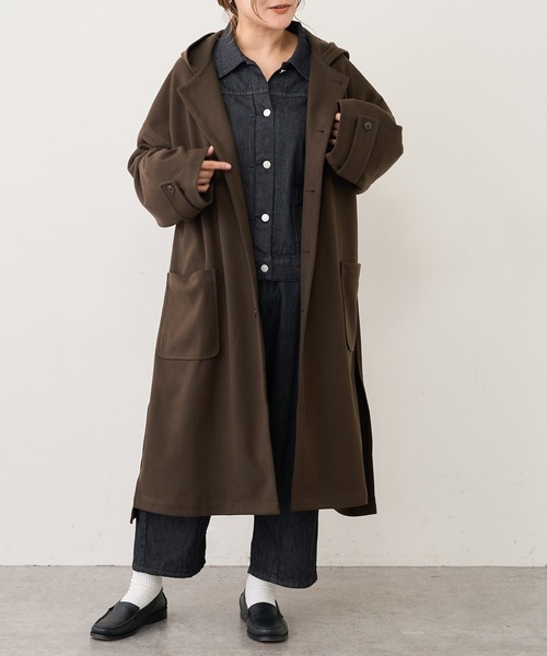 PUAL CE CIN(ピュアルセシン)の「【Du noir】ツイル起毛コート(その他アウター・レディース・チャコールグレー/ベージュ/カーキ・FREE)」の14枚目の写真