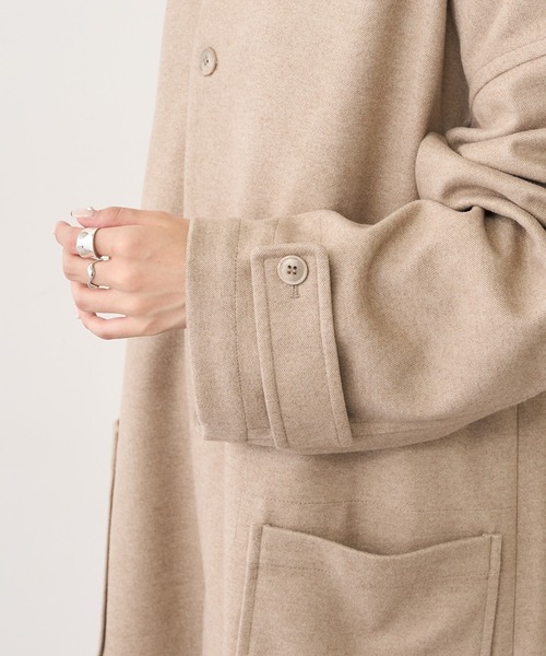 PUAL CE CIN(ピュアルセシン)の「【Du noir】ツイル起毛コート(その他アウター・レディース・チャコールグレー/ベージュ/カーキ・FREE)」の9枚目の写真