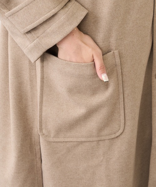PUAL CE CIN(ピュアルセシン)の「【Du noir】ツイル起毛コート(その他アウター・レディース・チャコールグレー/ベージュ/カーキ・FREE)」の11枚目の写真