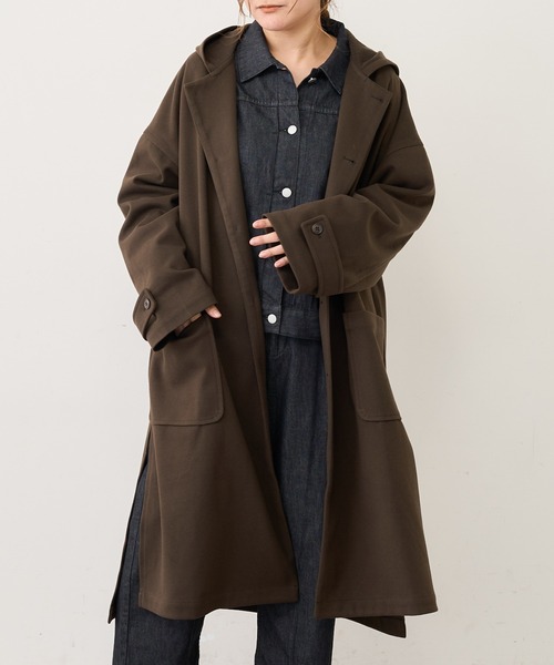 PUAL CE CIN(ピュアルセシン)の「【Du noir】ツイル起毛コート(その他アウター・レディース・チャコールグレー/ベージュ/カーキ・FREE)」の6枚目の写真