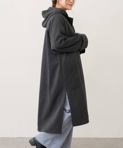 PUAL CE CIN(ピュアルセシン)の「【Du noir】ツイル起毛コート(その他アウター・レディース・チャコールグレー/ベージュ/カーキ・FREE)」の4枚目の写真