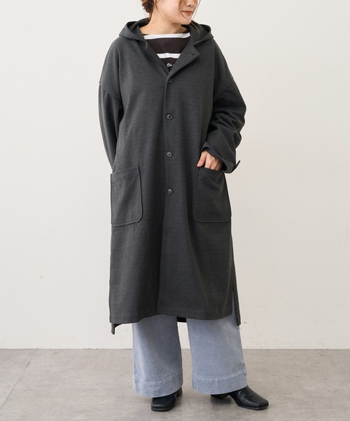 PUAL CE CIN(ピュアルセシン)の「【Du noir】ツイル起毛コート(その他アウター・レディース・チャコールグレー/ベージュ/カーキ・FREE)」の5枚目の写真
