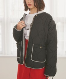 リバーシブル キルティングショートコート