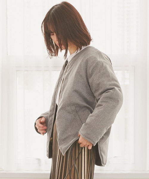 INCEDE（インシード）の「リバーシブル キルティングショートコート（その他アウター・レディース・ブラック/カーキ・LL/3L/S/M/L）」の14枚目の写真