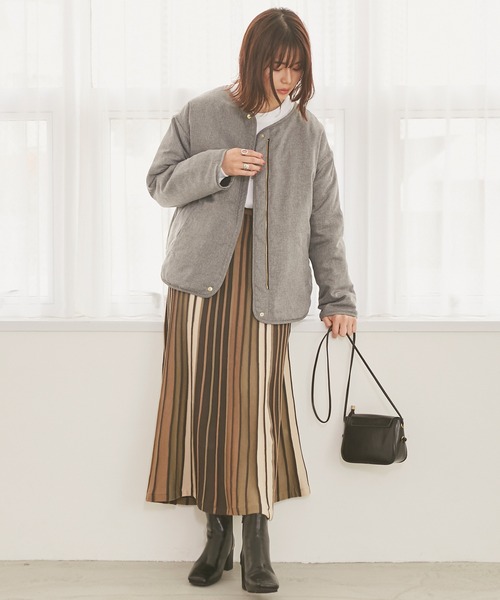 INCEDE（インシード）の「リバーシブル キルティングショートコート（その他アウター・レディース・ブラック/カーキ・LL/3L/S/M/L）」の19枚目の写真